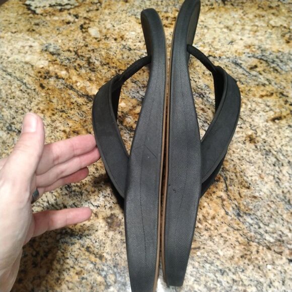 Olukai Koko'o Men's Flip Flop Sandal Black/Dark Shadow 10493-406C Men's Size 13 - Picture 6 of 12